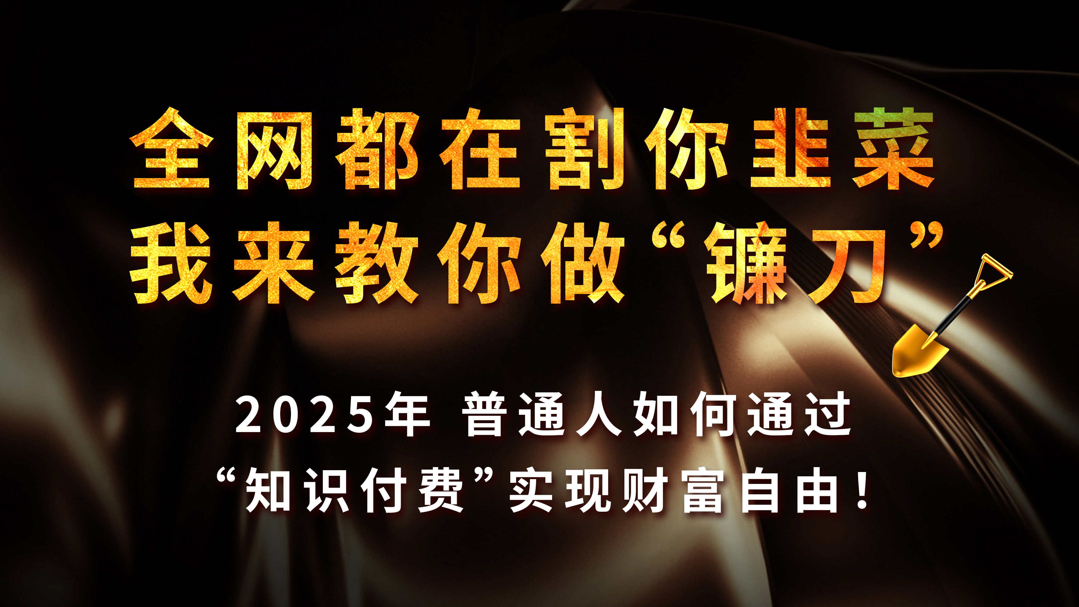 全网都在割你韭菜，我来教你做镰刀，2025年普通人如何通过“知识付费”实现财富自由创业吧-网创项目资源站-副业项目-创业项目-搞钱项目创业吧