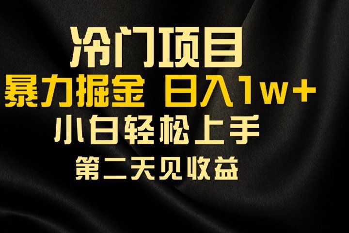 冷门项目，靠一款软件日入10000+暴力掘金小白轻松上手，第二天见收益创业吧-网创项目资源站-副业项目-创业项目-搞钱项目创业吧