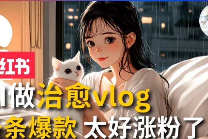 AI治愈系vlog动画视频，小红书7天 涨粉破千，商单报价1500+，0成本制作，日入2000+，有手就会 创业吧-网创项目资源站-副业项目-创业项目-搞钱项目创业吧