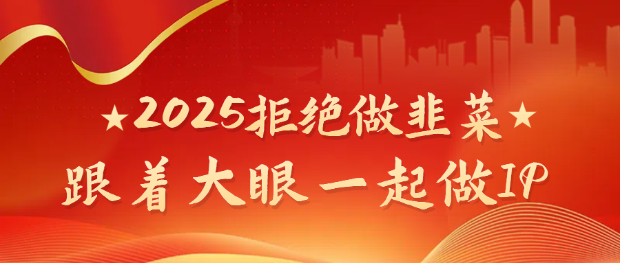 2025拒绝做韭菜，跟着大眼一起做IP创业吧-网创项目资源站-副业项目-创业项目-搞钱项目创业吧