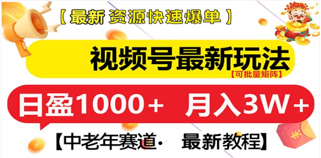 视频号独家玩法，老年养生赛道，无脑搬运爆款视频，日入1000+创业吧-网创项目资源站-副业项目-创业项目-搞钱项目创业吧